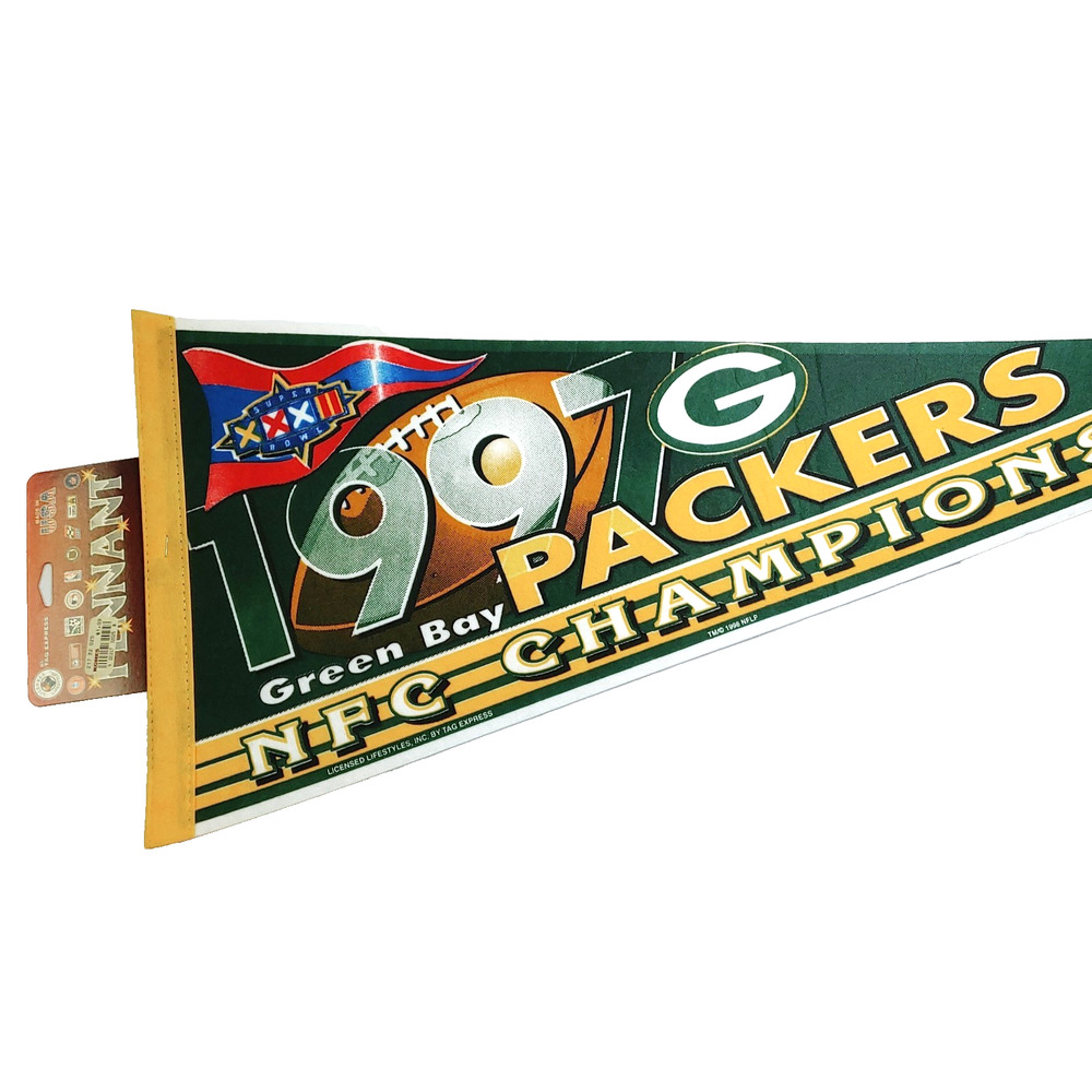 Green‎ Bay Packers 1997 NFC Football Champions Pennant NFL Super Bowl XXXII